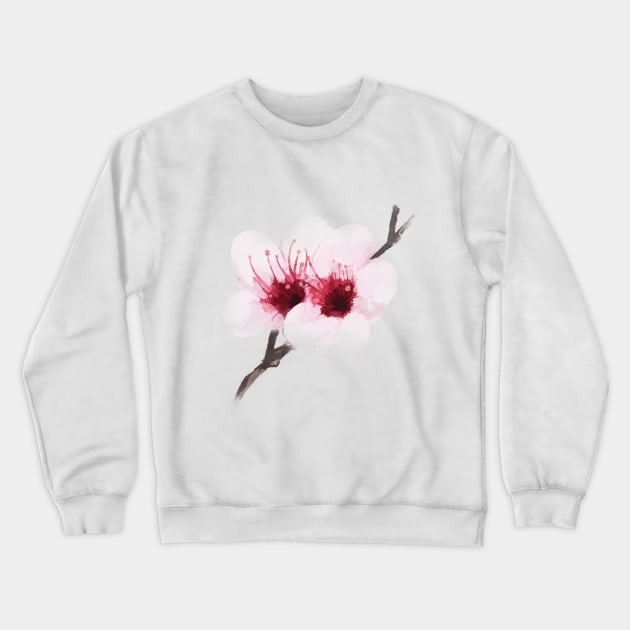 Watercolor Cherry Blossom Crewneck Sweatshirt by MadCanvas